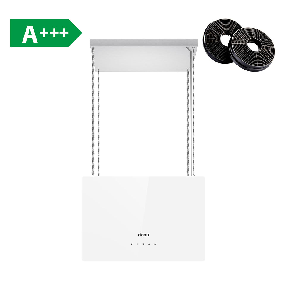 Ciarra Hotte Îlot Central 700m³/h Contrôle Tactile+WIFI Lumière UV Blanc CBCS4850-OW