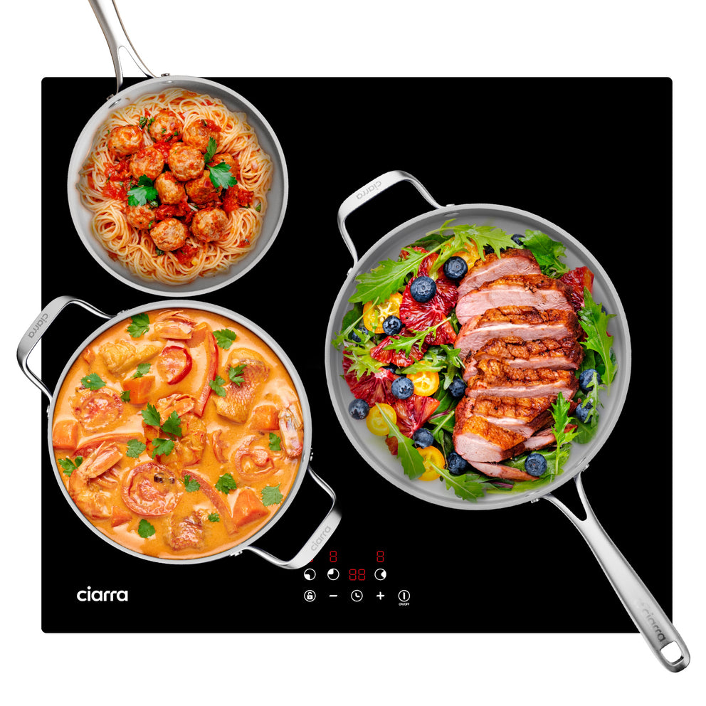 Ciarra Plaque à Induction Encastrable 3 Feux 9 Niveaux de Puissance CABBIH3-F