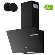 Ciarra Hotte Aspirante 60cm Inclinée Noire, 600m³/h, A+, Recyclage ou Évacuation | CBCB6765A