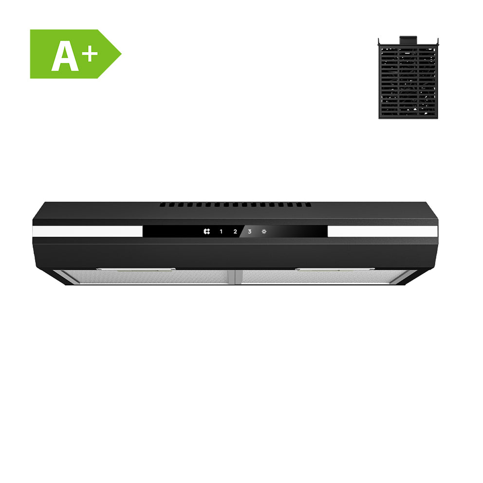 CIARRA Hotte Aspirante Sous Meuble 60cm Slim | Commande Tactile, Éclairage LED, Filtre à Charbon CBCB6921-OW