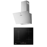 Ciarra Set Moderne 60cm : Hotte Murale + Plaque à Induction 4 Zones