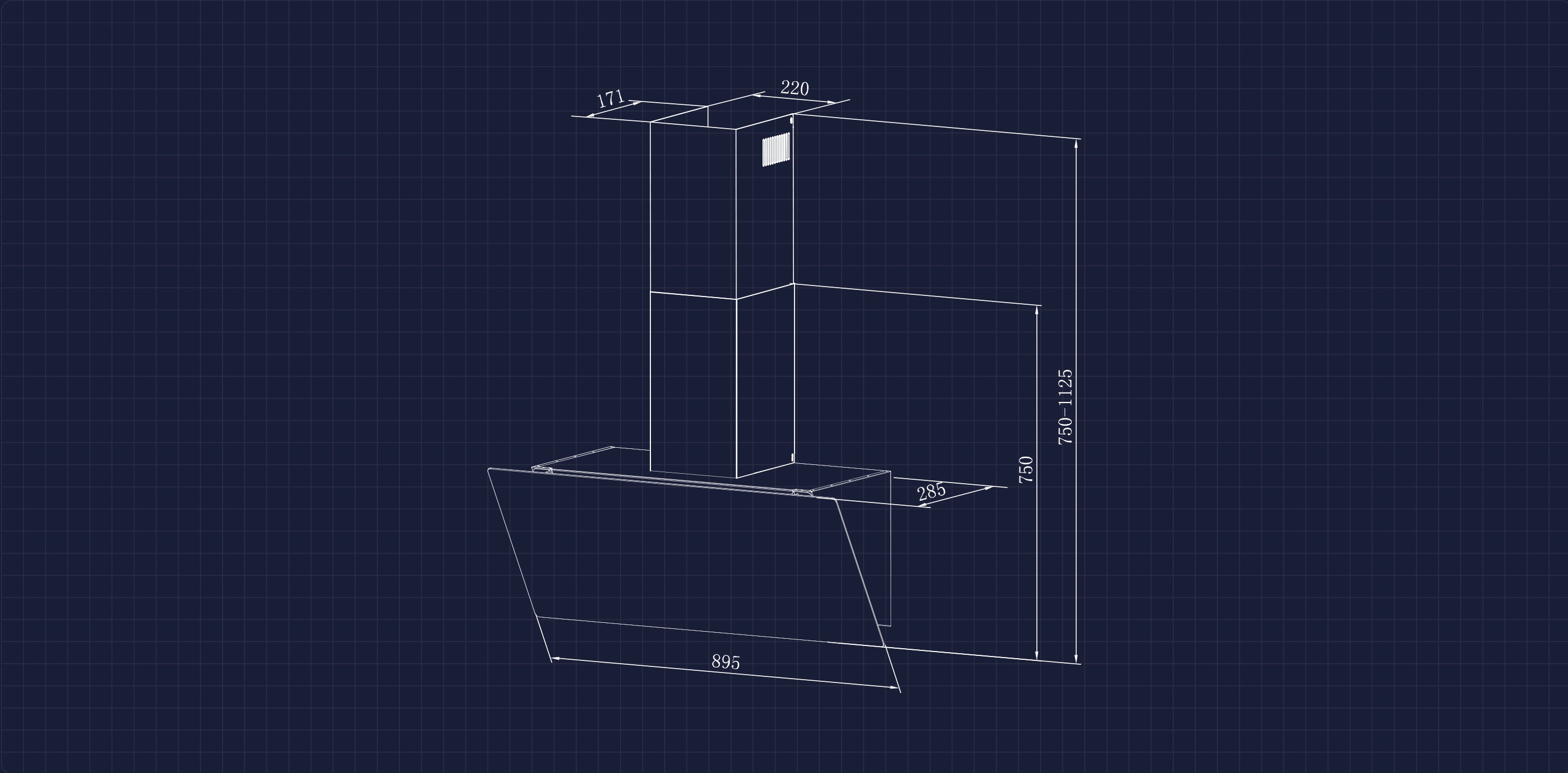 Hotte inclinée 90cm