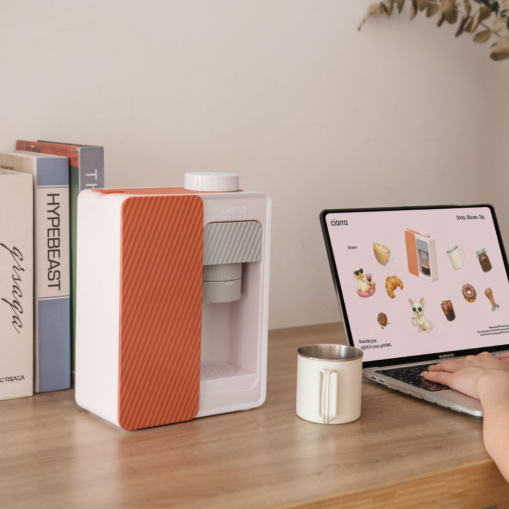 Ciarra BloomBox Cafetiere Expresso Machine à Expresso Portable 15 Bar, Écologique Sans Capsule, Maison & Extérieur