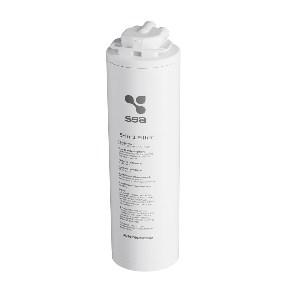 Ciarra x Susgreenable Cartouche Filtrante RO 5-en-1, Filtration Ultra Fine 0,0001μm | SGROF03