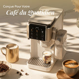 Ciarra Machine Expresso Semi-Automatique avec Broyeur Intégré et Mousseur à Lait Automatique – Écran Tactile 8 Fonctions, pour Espresso, Latte et Cappuccino | CBSACM-D6