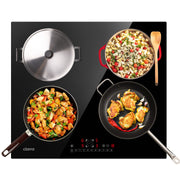 CIARRA 7200W Plaque à Induction 4 Zones 9 Puissances avec Booster CBBIH4B-OW