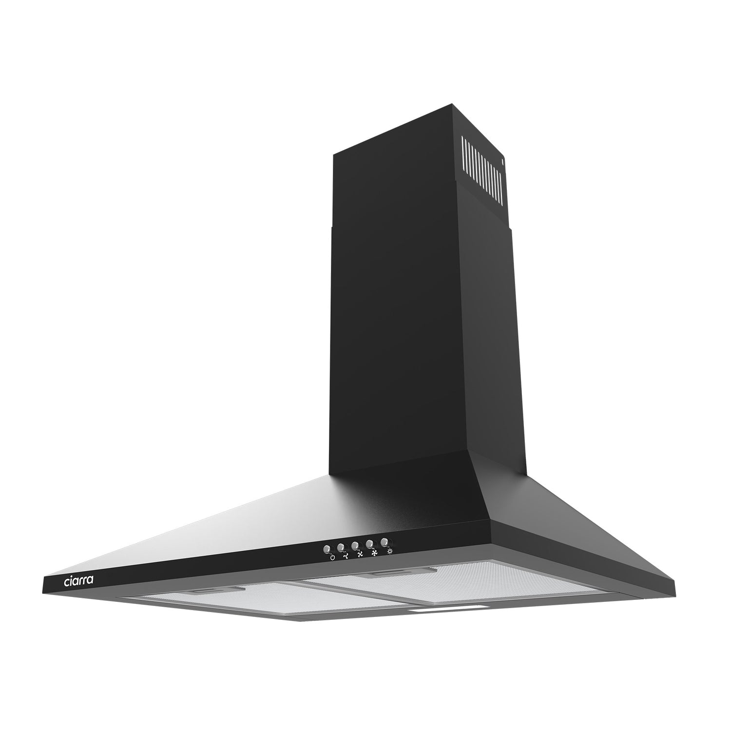 CIARRA Hotte 60cm 370m³/h 3 Vitesses Surface Mate Noir CBCB6201-OW