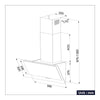 CIARRA Hotte Inclinée Silencieuse Classe A 3 Vitesses CBCB6736C-OW