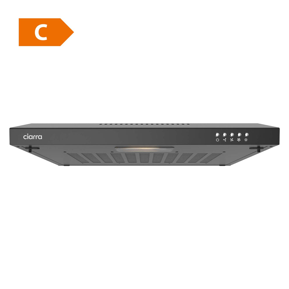 CIARRA Hotte Intégrée 60cm 3 Vitesses Recyclage ou Evacuation Noir CBCB6903-OW