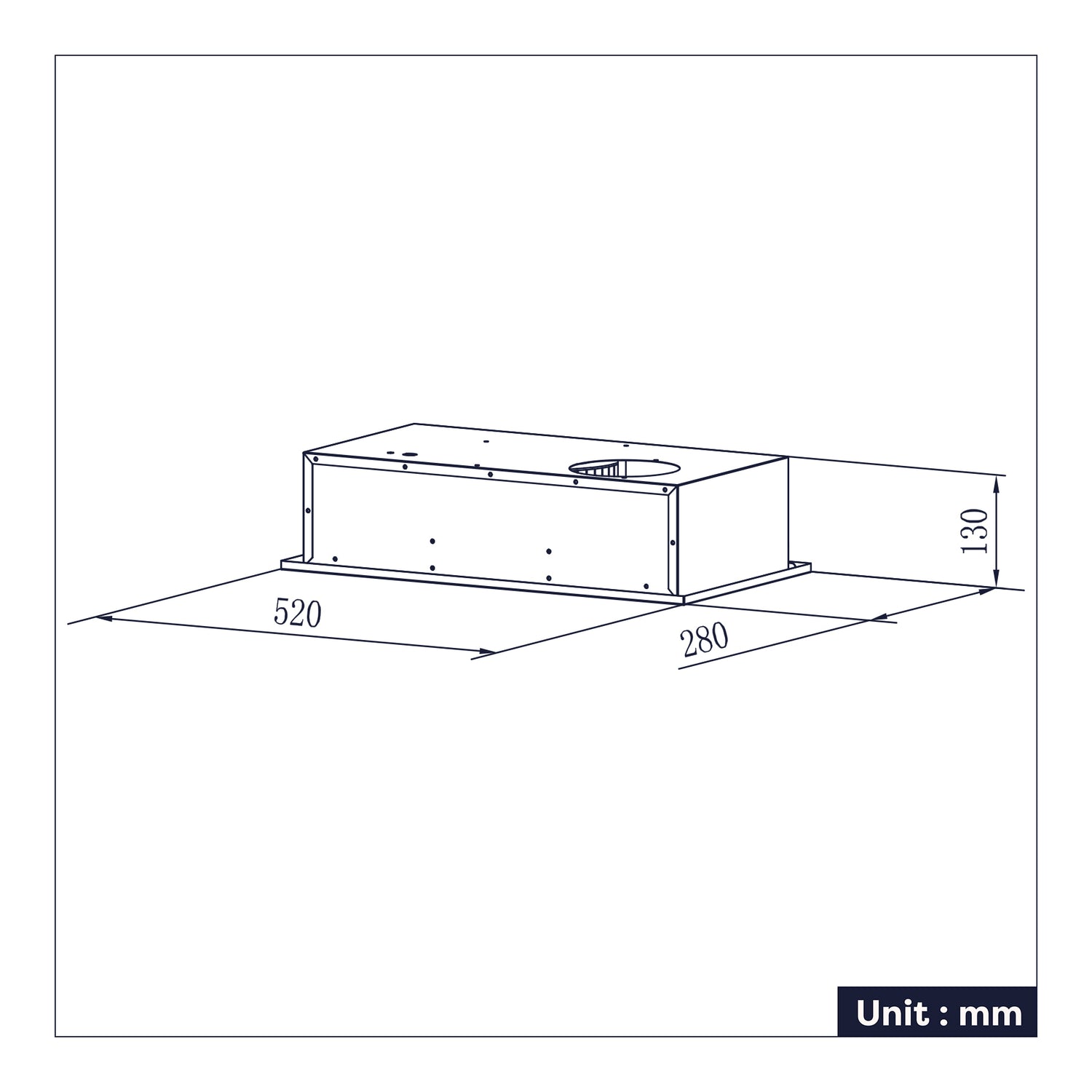 CIARRA Hotte Intégrée Groupe Filtrant 52cm 3 Vitesses Inox CBCS5913A-OW