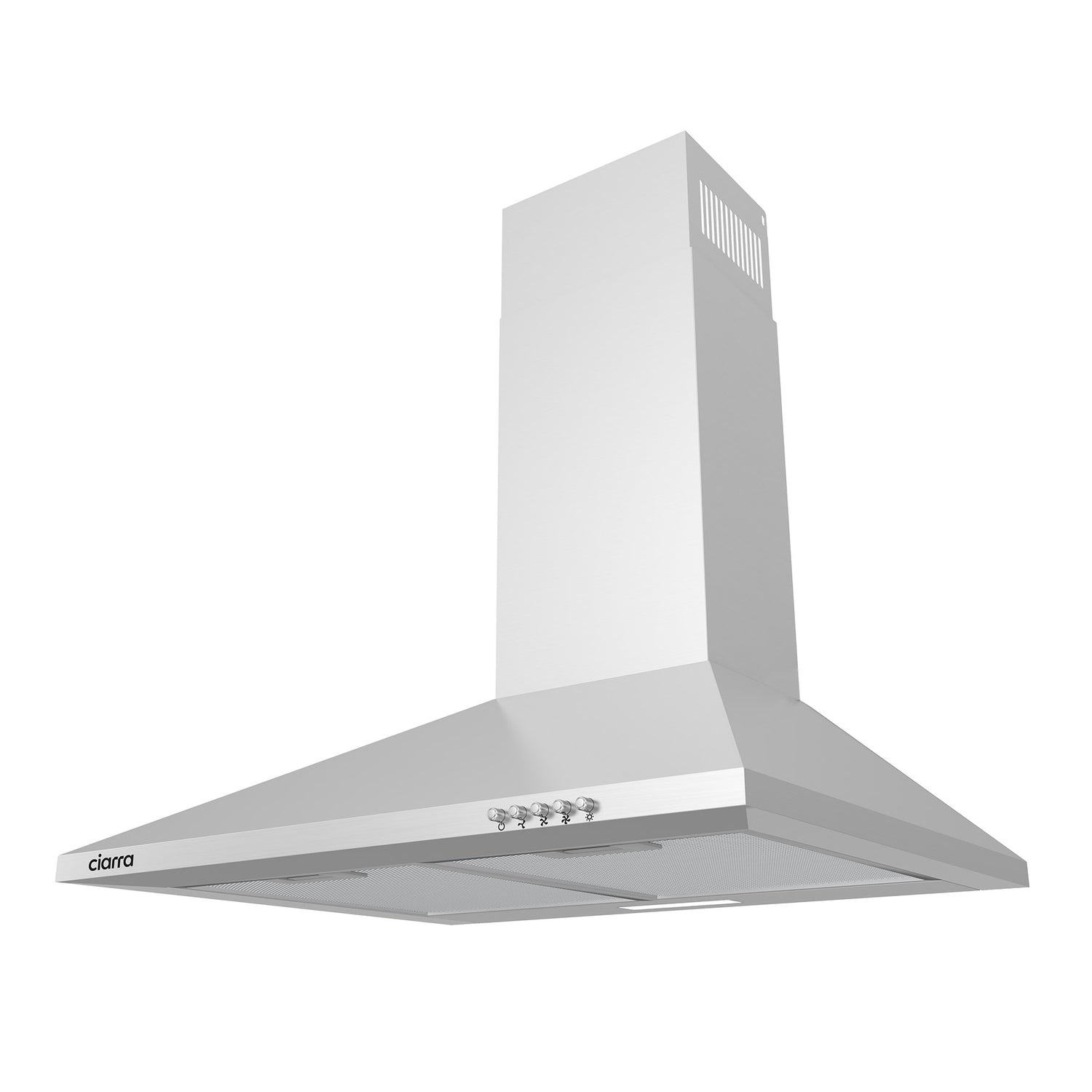CIARRA Hotte Murale 60cm 370m³/h Recyclage ou Evacuation Classe A CBCS6201-OW