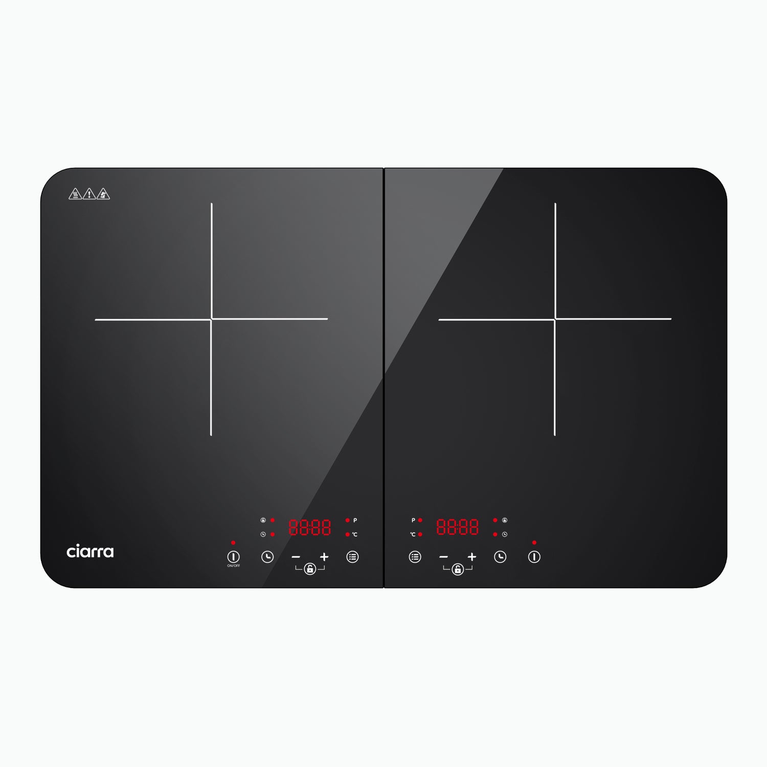 CIARRA Table de Cuisson Portable 2 Foyers 3500W CBTIH2-OW