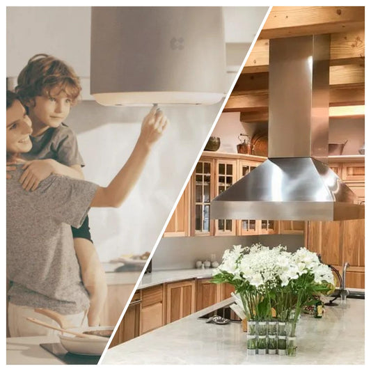Ciarra INFINITY Hotte îlot VS Hotte îlot canalisée