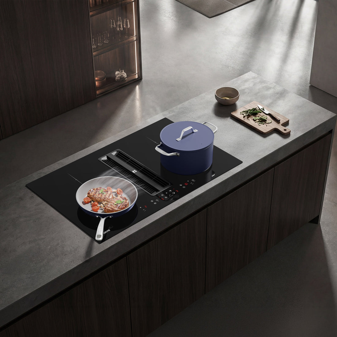 plaque induction avec hotte intégrée