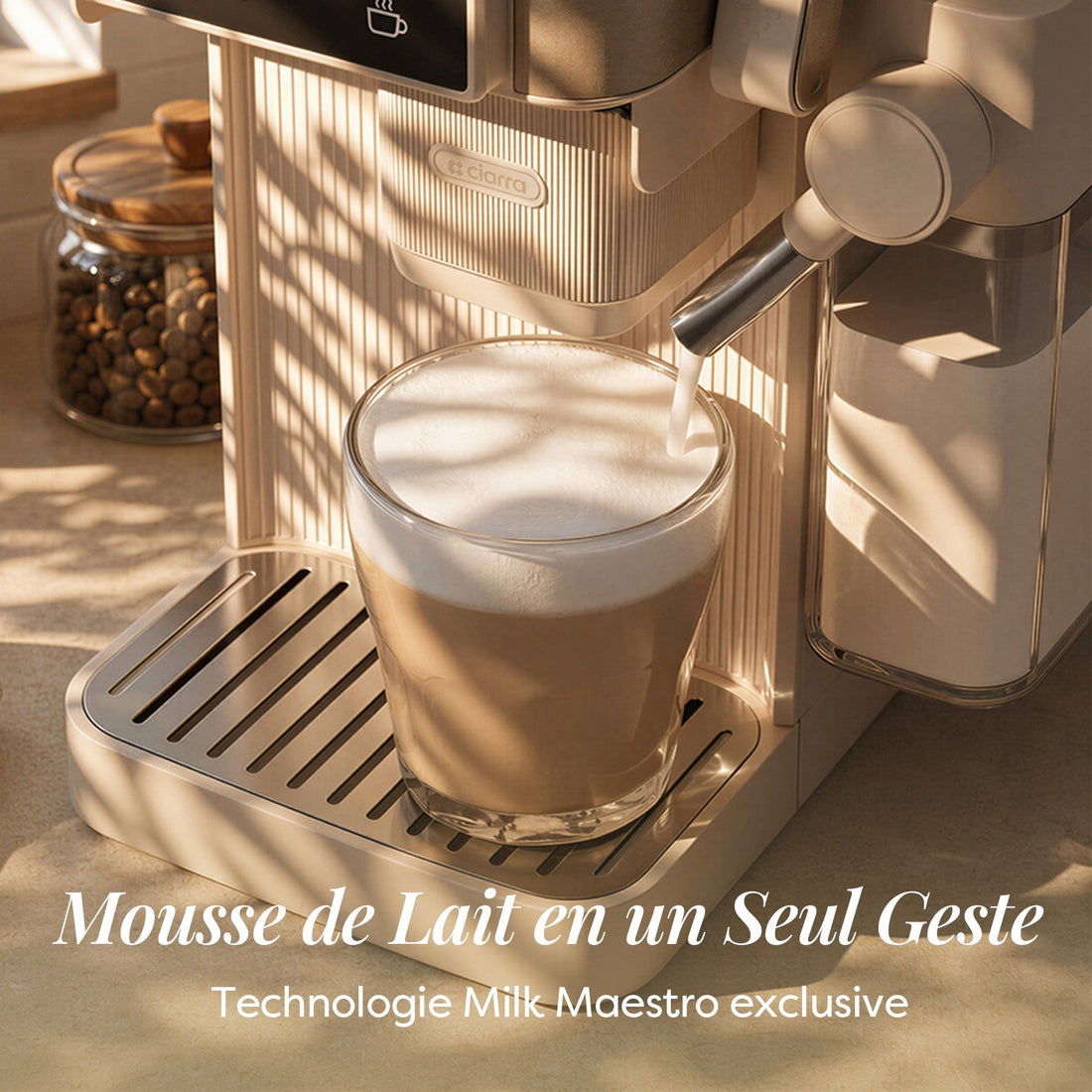 machine à café avec mousseur à lait