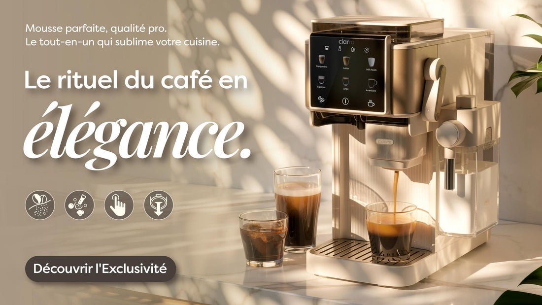 Ciarra Machine Expresso Semi-Automatique avec Broyeur Intégré et Mousseur à Lait Automatique pour Espresso, Latte et Cappuccino | CBSACM-D6