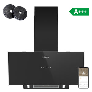 Ciarra Hotte Aspirante Inclinée 90cm – 700 m³/h, A+++, Wi-Fi & App, 4 vitesses, Mode recyclage ou évacuation | CBCB9763A