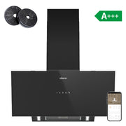Ciarra Hotte Aspirante Inclinée 90cm – 700 m³/h, A+++, Wi-Fi & App, 4 vitesses, Mode recyclage ou évacuation | CBCB9763A