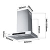 Ciarra Hotte Murale 60cm, Commande Gestuelle & Tactile, Recyclage ou Évacuation | CBCW6102-W