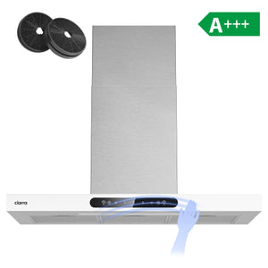 Ciarra Hotte Murale 90cm en T, Cuisine Ouverte, Commande Gestuelle & Tactile | CBCW9102-W
