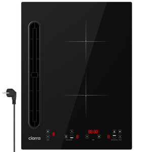 Ciarra ONE -  Plaque induction avec hotte intégrée 2 feux, boost & 39cm | CBBEH3952-2B