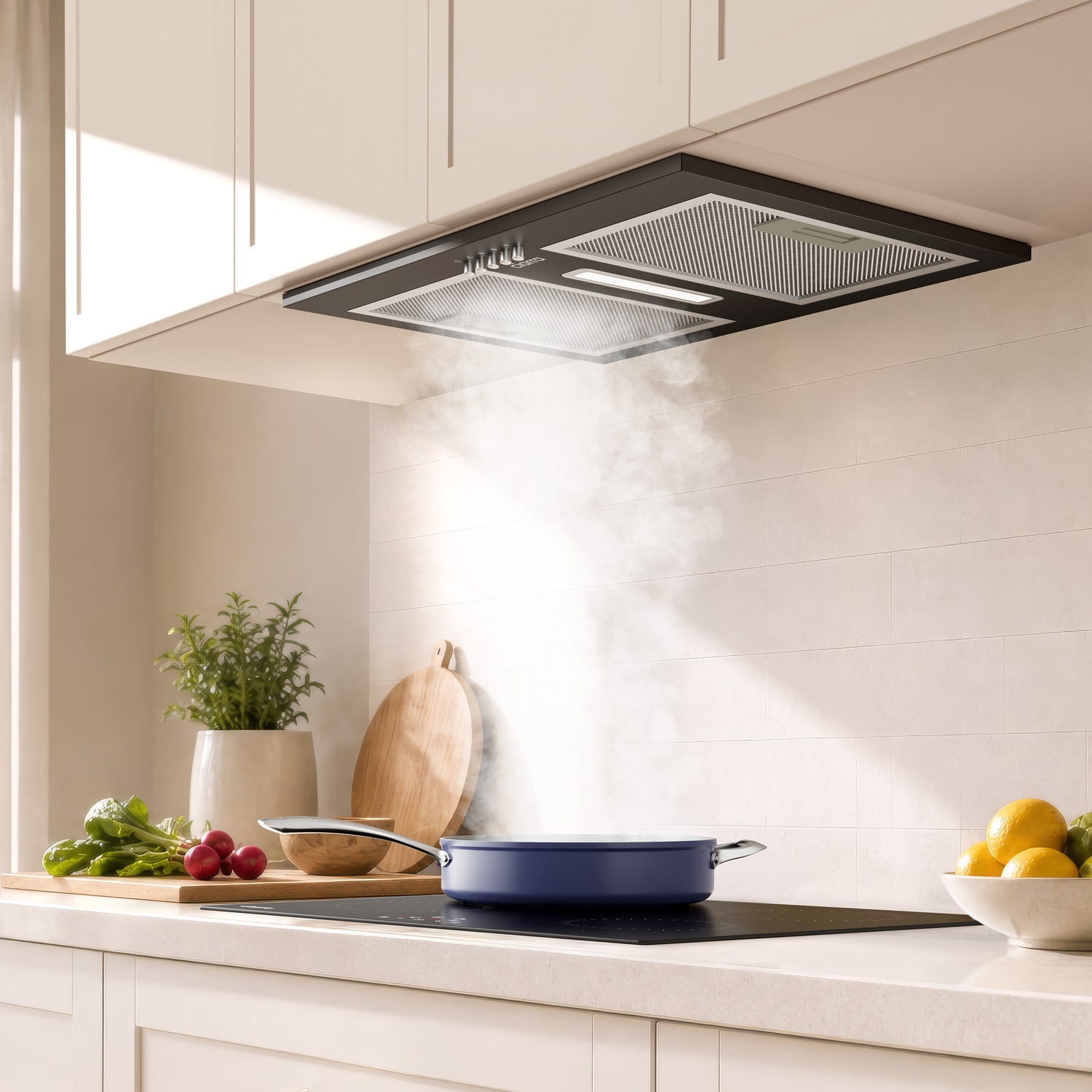 Hotte intégrée 52 cm noire sous meuble de cuisine Ciarra CBCB5937A