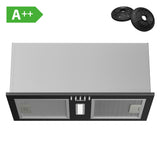 Ciarra Hotte Encastrable Noire 52cm, Économe en énergie, Recyclage avec Filtre à Charbon Inclus & Évacuation, pour petites cuisines | CBCB5937A