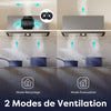 Hotte encastrable noire avec filtre à charbon actif pour recyclage de l’air