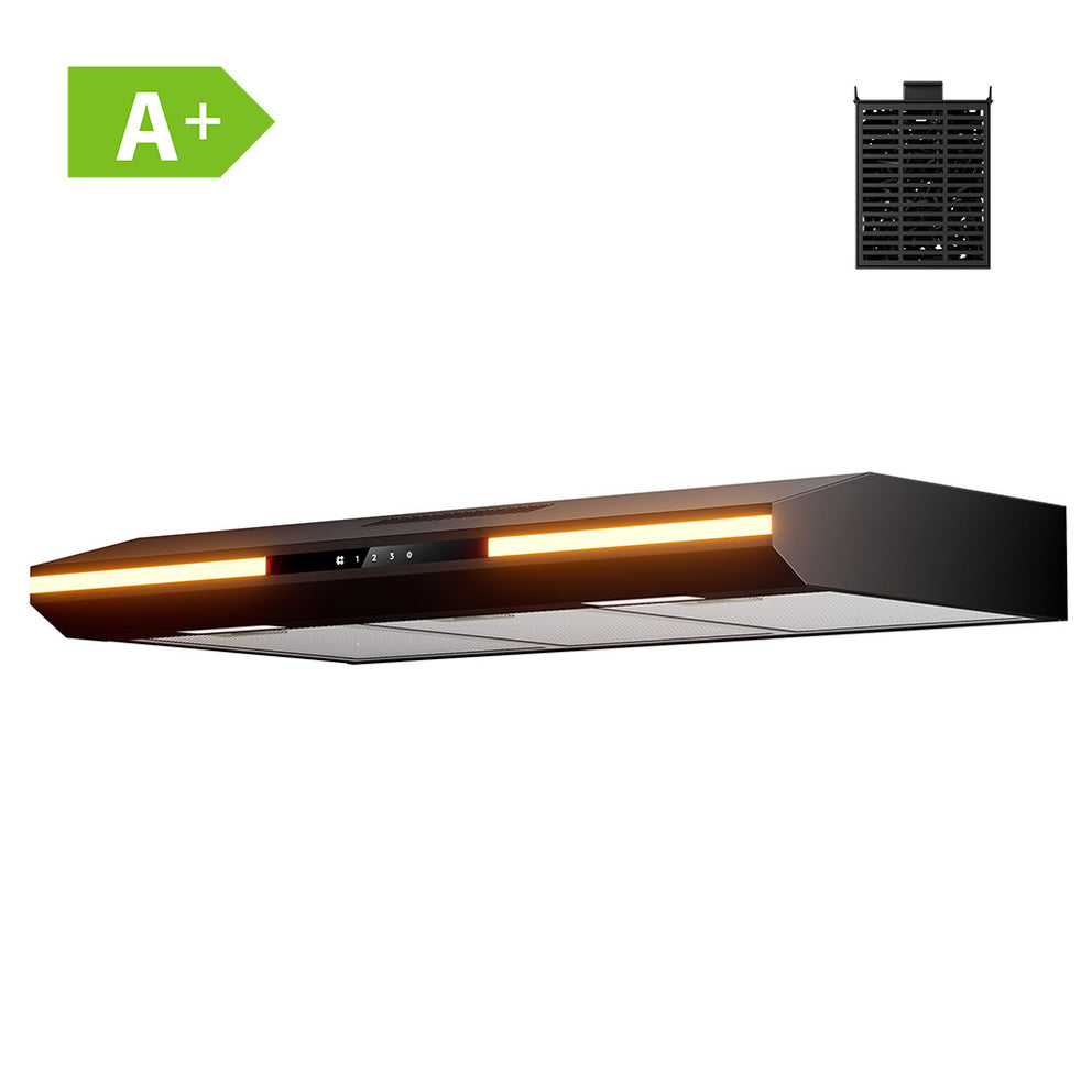 Ciarra Hotte Aspirante Sous Meuble 90cm, 3 Vitesses, Commande Tactile, Mode Extraction ou Recyclage, CBCB90921-OW