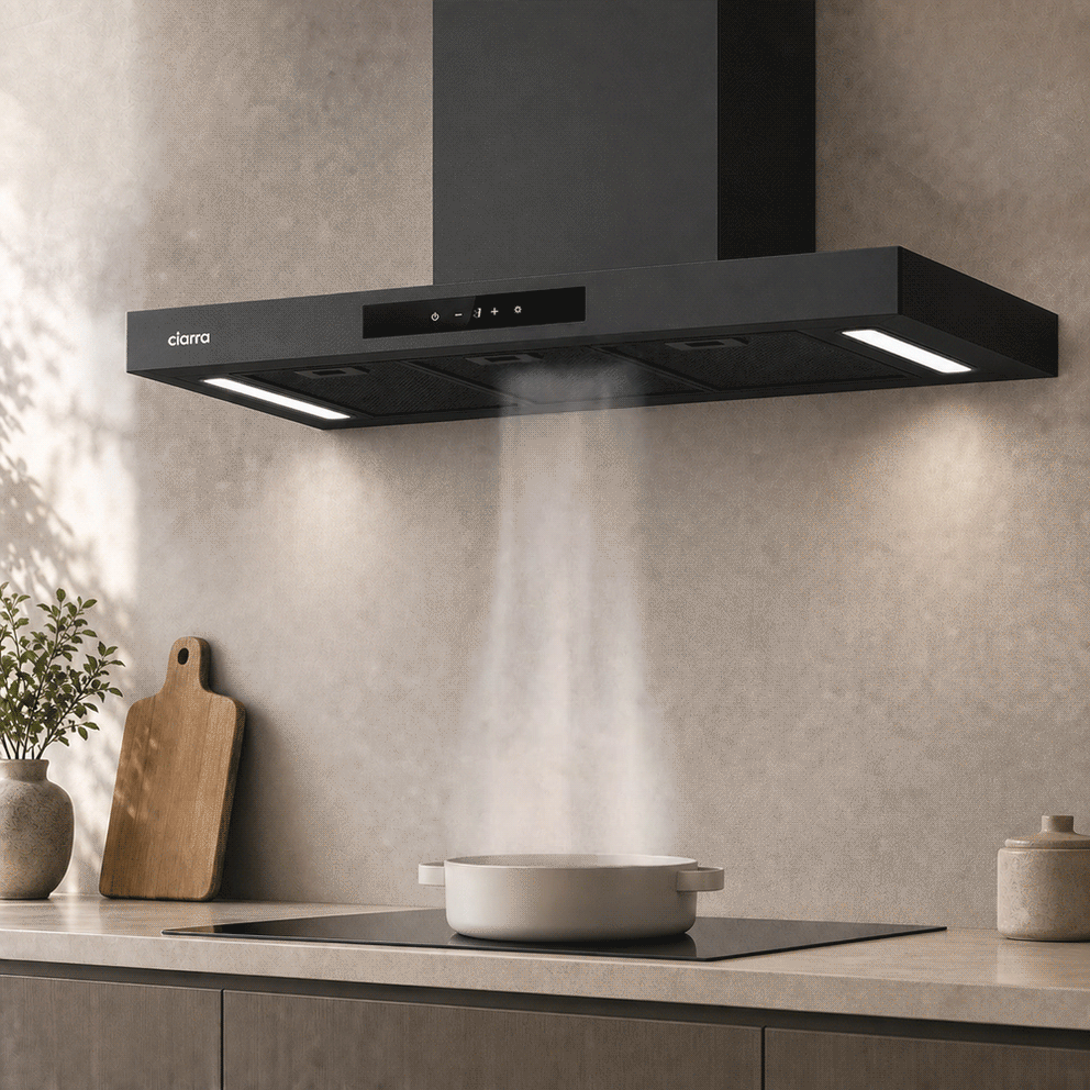 Ciarra Hotte aspirante murale intelligente 90cm Wifi et contrôle tactile | CBCB9102P