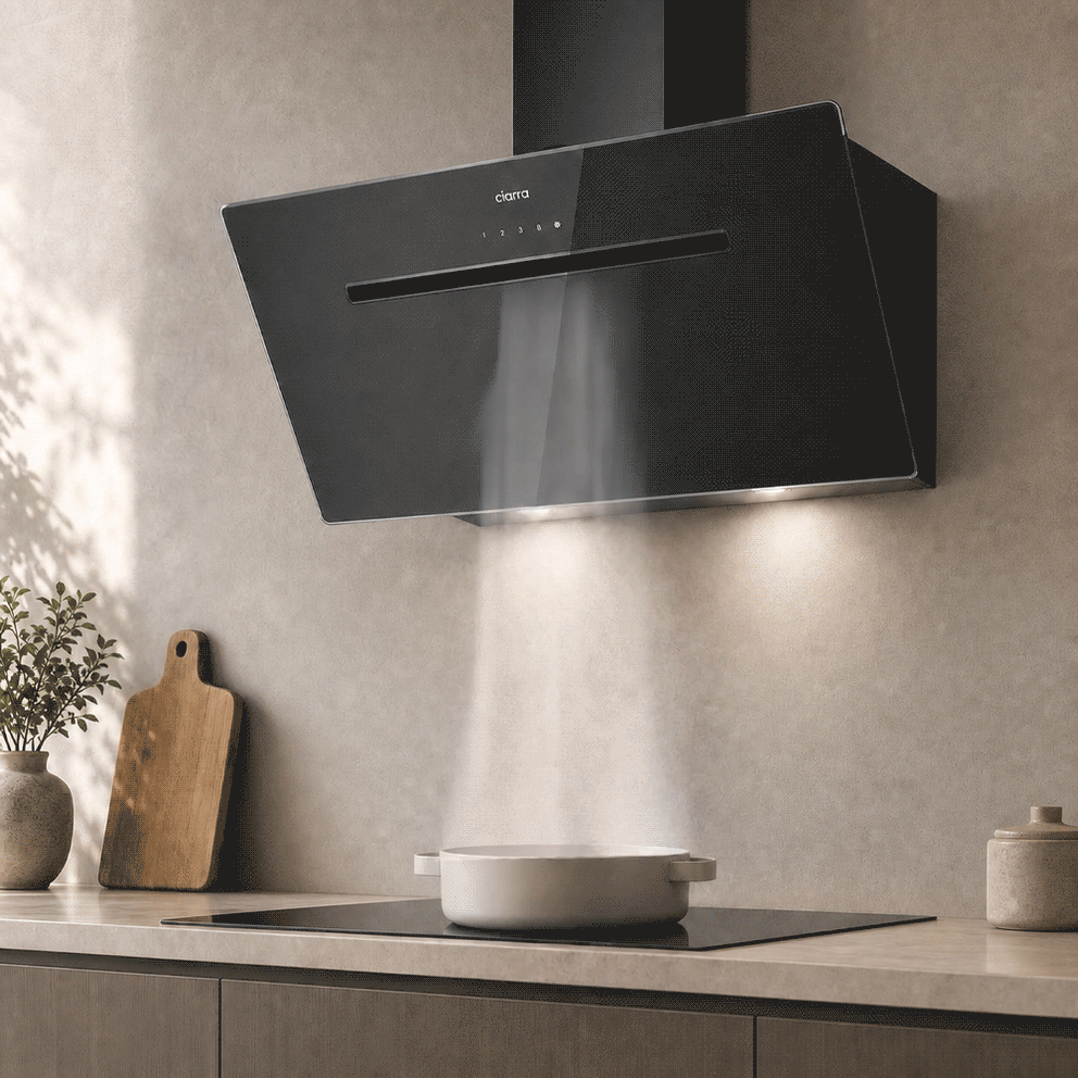 Ciarra Hotte Aspirante en Verre 90cm Avec Commande Tactile Booster A+++ Wifi | CBCB9736F-B