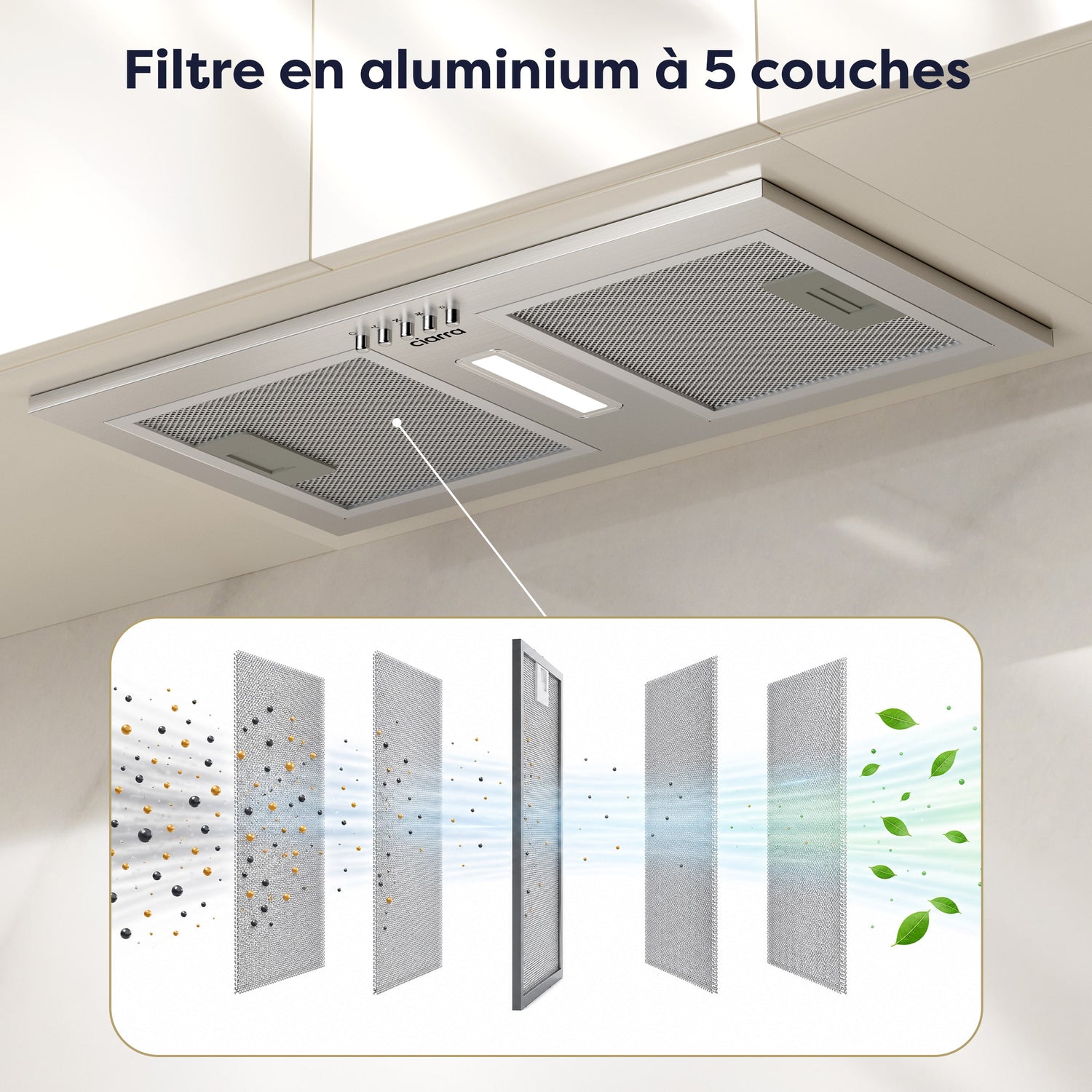 filtre à graisse aluminium pour hotte encastrable Ciarra CBCS5937A