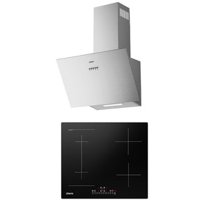 Ciarra Set Moderne 60cm : Hotte Murale + Plaque à Induction 4 Zones