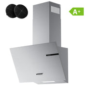 Ciarra Hotte Aspirante 60cm Inclinée Inox, 600m³/h, 3 Vitesses, Recyclage ou Évacuation | CBCS6765A