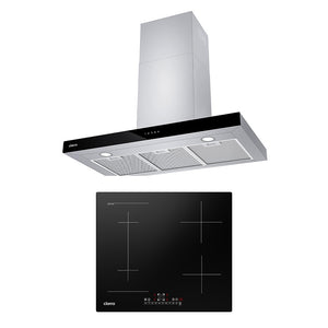 Ciarra Set Puissant : Hotte Murale 90cm + Plaque à Induction 60cm 4 Zones