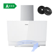 Ciarra Hotte Aspirante Inclinée 60cm, Haute Aspiration 650 m³/h, Classe Énergétique A+++, Recyclage ou Évacuation, Commande Gestuelle & Tactile - Idéale pour Cuisine Ouverte | CBCW6736A