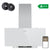 Ciarra Hotte Inclinée 90cm – A+++, Double Mode Recyclage/Évacuation, Verre Blanc & Inox, Connectée | CBCW9763A
