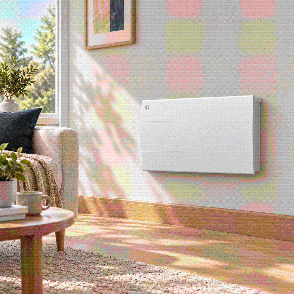 Ciarra Radiateur à inertie céramique 1000W-2000W | Chauffage électrique mural silencieux avec panneau digital