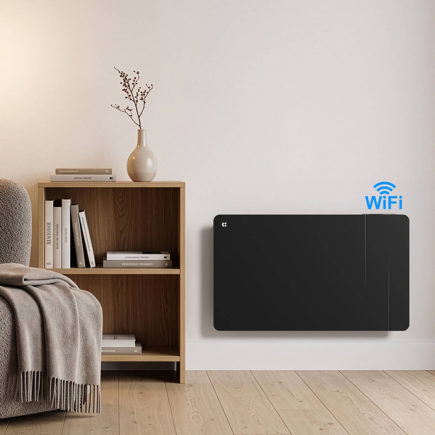 Ciarra Radiateur Connecté WiFi 1500W Inertie Céramique IP24 Noir | CBHTD15A-B