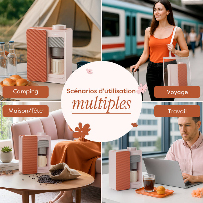 Ciarra BloomBox Cafetiere Expresso Machine à Expresso Portable 15 Bar, Écologique Sans Capsule, Maison & Extérieur