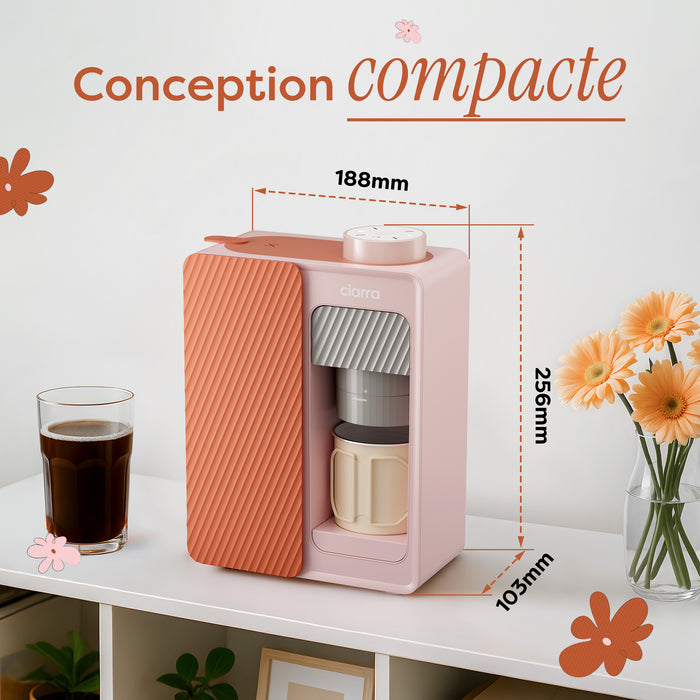 Ciarra BloomBox Cafetiere Expresso Machine à Expresso Portable 15 Bar, Écologique Sans Capsule, Maison & Extérieur
