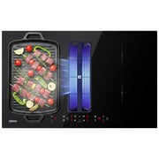 Ciarra ONE Plaque à Induction avec Hotte Intégrée Ultra 830 mm avec Système Plasma⁺ Intégré et Boost et Flexzone CBBEH834BBF-OW