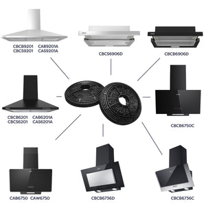 Ciarra Filtre à Charbon pour Hotte Aspirante CBCF002X2-OW