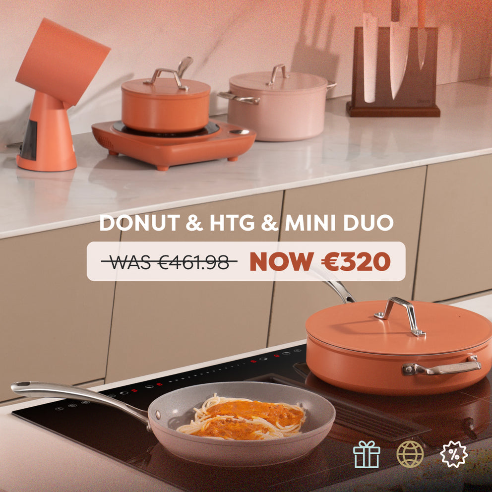 Ciarra Kitchen PortoChef Quartet : Donut Table de cuisson à induction et HOOD TO GO et mini-duo de casseroles