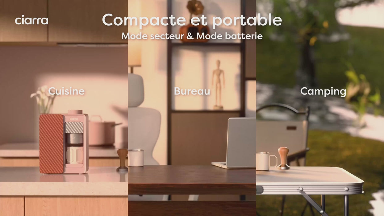 Ciarra BloomBox Cafetiere Expresso Machine à Expresso Portable 15 Bar, Écologique Sans Capsule, Maison & Extérieur